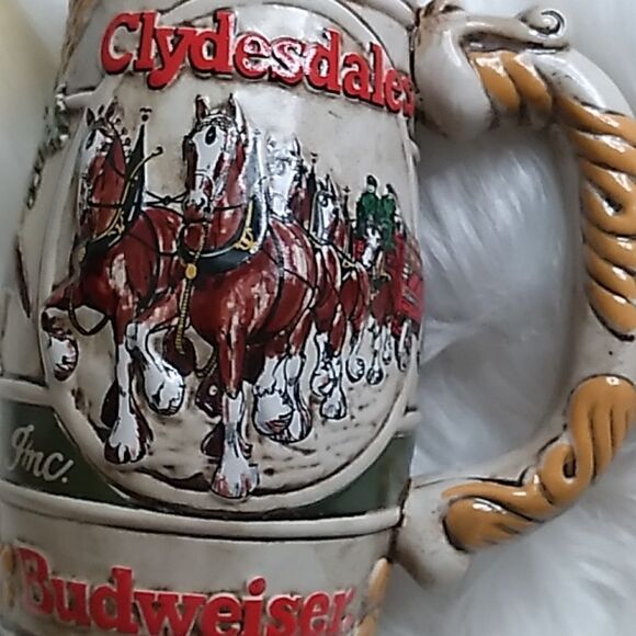 Budweiser vintage 80's Anheuser-Busch Inc Clydesdales Ceramarte beer stein meg - Picture 12 of 12